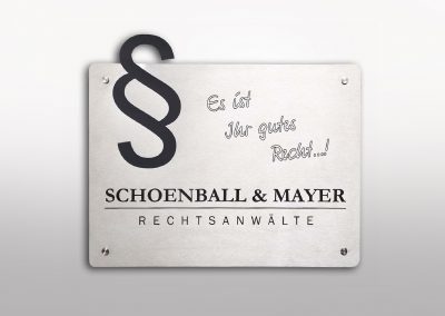Schoenball & Mayer | Metallschild | Edelstahl